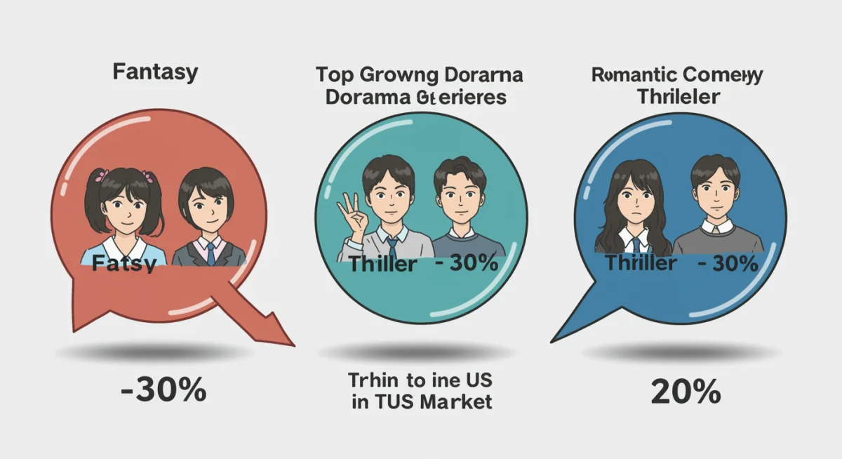 Análisis profundo de los 3 géneros de doramas con crecimiento del 30% en EE. UU. para 2026 2 Infografía de los tres géneros de doramas con mayor crecimiento del 30% en Estados Unidos, destacando su impacto cultural.