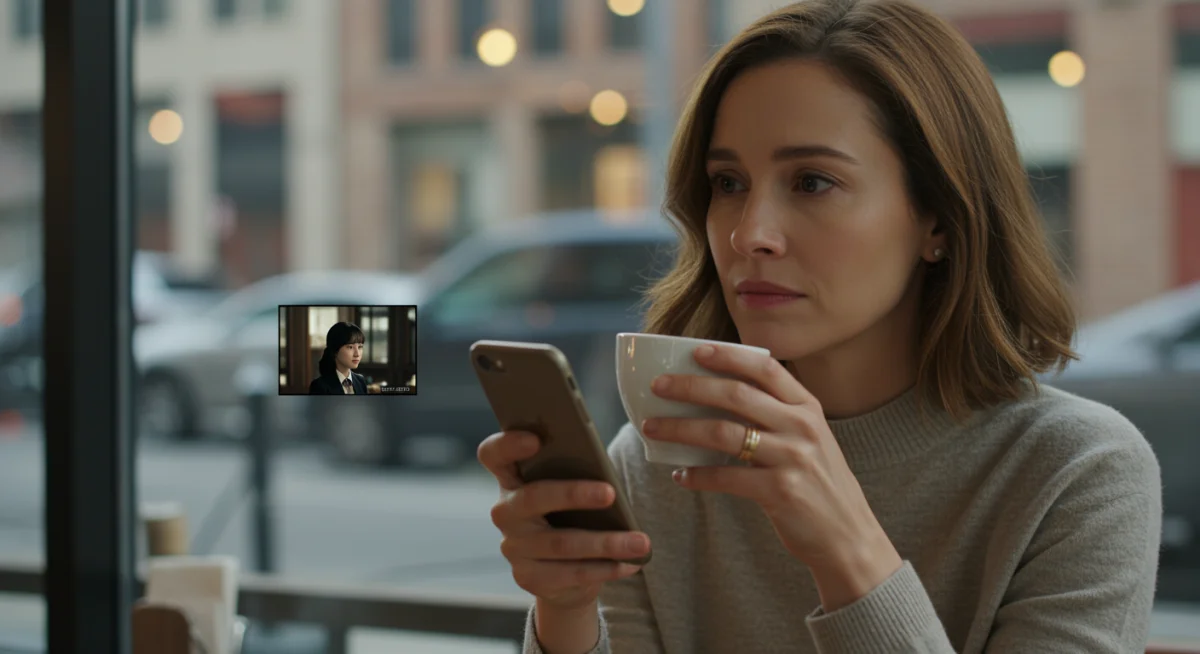 Dramas Coreanos: 6 Lecciones de Vida y su Impacto en EE. UU. 1 Joven reflexiona sobre lecciones de doramas en una cafetería de Estados Unidos.