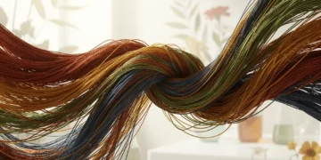Vibrant textiles dyed with eco-friendly techniques, symbolizing sustainable fashion innovation.