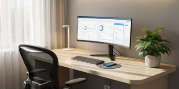 Ergonomic and stylish home office setup for enhanced productivity and reduced eye strain 2026