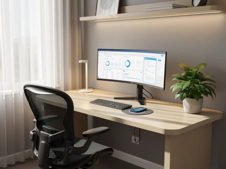 Ergonomic and stylish home office setup for enhanced productivity and reduced eye strain 2026