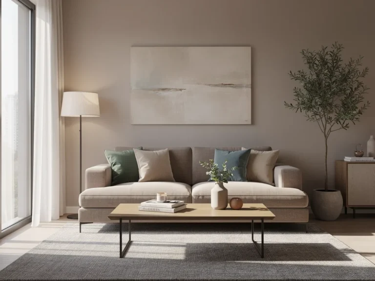 Modern living room with harmonious color palette and natural light