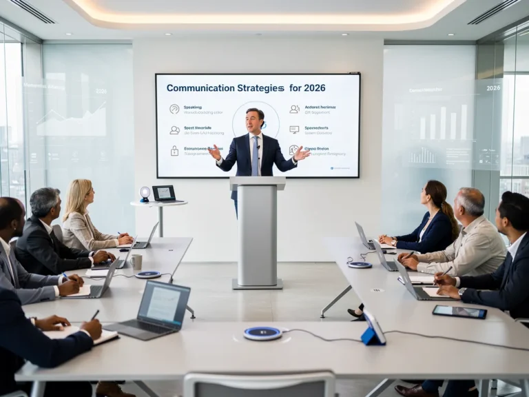 Professionals honing public speaking skills in a 2026 intensive course