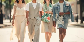 Stylish individuals demonstrating accessible Spring/Summer 2026 fashion trends for under $100.